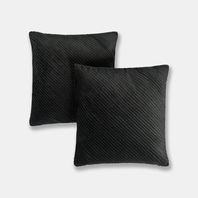 OHS 2 Pack Pleated Velvet Cushion Covers With Invisible Zipper from B&Q