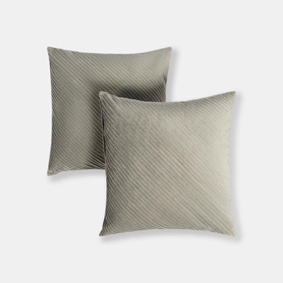 OHS 2 Pack Pleated Velvet Cushion Covers With Invisible Zipper from B&Q