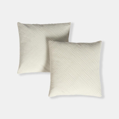 OHS 2 Pack Pleated Velvet Cushion Covers With Invisible Zipper from B&Q