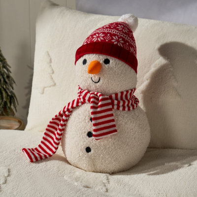 Ohs Xmas Snowman Shaped Scatter Cushion Decorative Pillow from B&Q