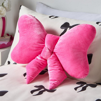 OHS Velvet Bow Shaped Novelty  Decorative Scatter Cushion Plush Pillow from B&Q