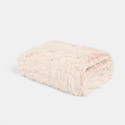 Ohs Marl Fluffy Fleece Throw Super Soft Decorative Blanket