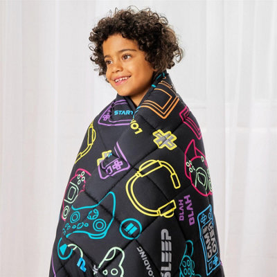 Ohs Kids Gaming Print Weighted Blanket 3Kg Sensory Sleep Throw from B&Q