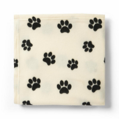 Ohs Paw Pet Dog Blanket Throw Soft Puppy Animal MatCream from B&Q