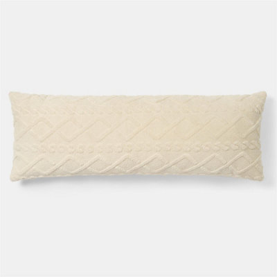 OHS Cable Knit Bolster Pillow Soft Maternity Support CushionCream from B&Q