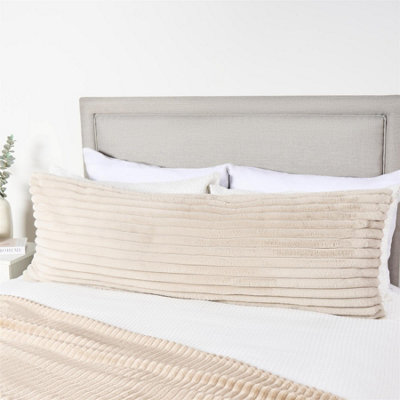 OHS Ribbed Faux Fur Bolster Pillow Soft Maternity Support Cushion from B&Q