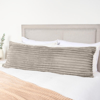 OHS Ribbed Faux Fur Bolster Pillow Soft Maternity Support CushionGrey from B&Q