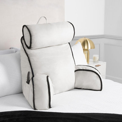 OHS Reading Pillow With Head Rest Super Soft High Back Support Bed SofaCream from B&Q