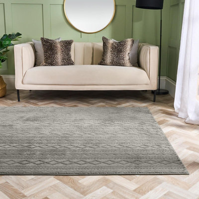 OHS Cable Knit Rug Non Slip Jacquard Floor Carpet Hallway Runner from B&Q