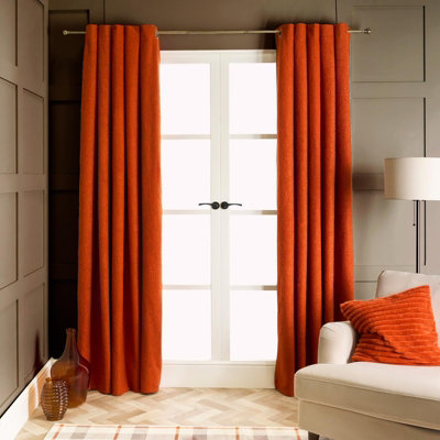 Ohs Eyelet Blackout Pair Ready Made CurtainsRust90" X 90" from B&Q