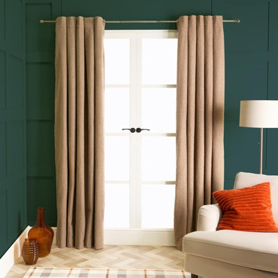 Ohs Eyelet Blackout Pair Ready Made CurtainsNatural66" X 90" from B&Q