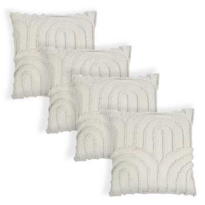 OHS 4 Pack Tufted Arch Cushion CoverStone45 X 45Cm from B&Q