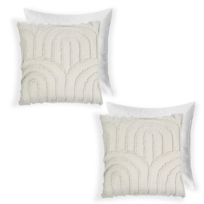 OHS 2 Pack Tufted Arch Filled Cushion CoverStone45 X 45Cm from B&Q