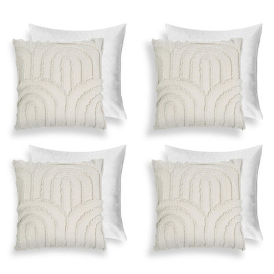 OHS 4 Pack Tufted Arch Filled Cushion CoverStone45 X 45Cm from B&Q