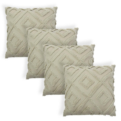 OHS 4 Pack Tufted Arch Cushion CoverSage45 X 45Cm from B&Q