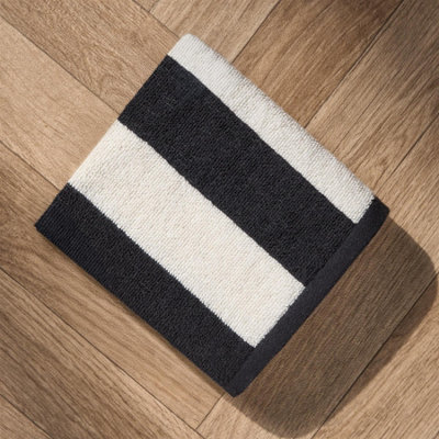 OHS Stripe 100% Cotton Hand Towel Hotel Luxury Shower Soft AbsorbentWhite4Pc from B&Q