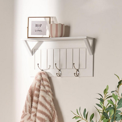 Ohs Wall Shelf Coat Rack Wood Effect Floating Display Unit from B&Q