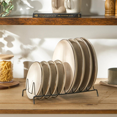 OHS Plate Organiser Storage Dish Drying Rack Metal Drainer from B&Q