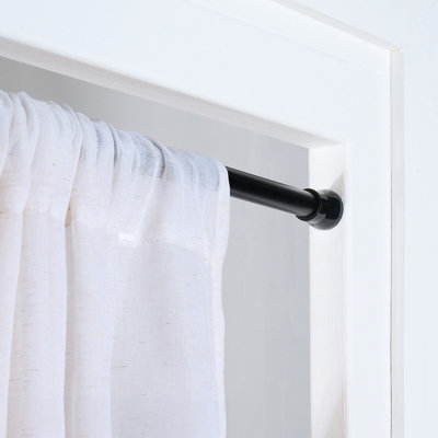Ohs Shower Curtain Tension Pole Extendable RodBlack from B&Q