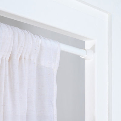 Ohs Shower Curtain Tension Pole Extendable RodWhite