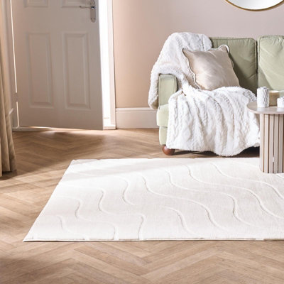 Ohs Tufted Contour Rug Soft Floor Carpet Non Slip Area MatIvory80Cm X 150Cm from B&Q