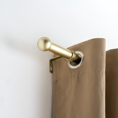 Ohs Curtain Pole Extendable 28mm Metal Finnials Twist End Rod 120-200CmBrass from B&Q