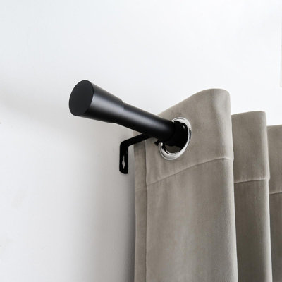 Ohs Curtain Pole Extendable 28mm Metal Finnials Twist End Rod 120-200CmBlack from B&Q