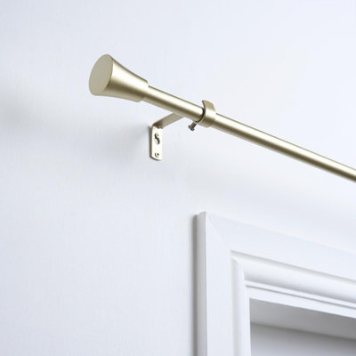 Ohs Curtain Pole Extendable 16mm Metal Finnials Twist End Rod 70-120CmBrass from B&Q