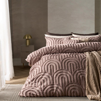 Ohs Tufted Arches Bedding Set Duvet Cover With PillowcaseNaturalKing from B&Q