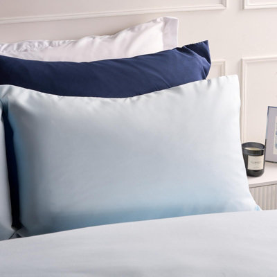 Ohs 2 Pack Soft Microfibre Wrinkle Resistant Housewife PillowcasesLight Blue from B&Q