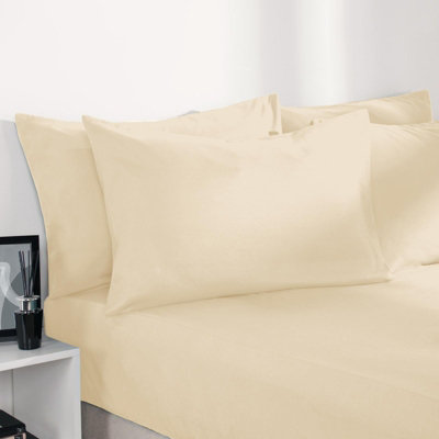 Ohs Ultra Soft Microfibre Plain Fitted Bed SheetIvorySingle from B&Q
