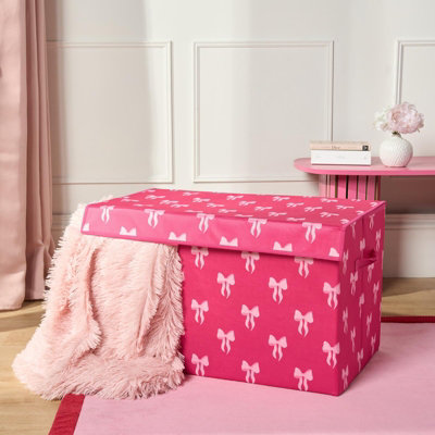 Ohs Bows Foldable Fabric Storage Box Organiser With Lid from B&Q