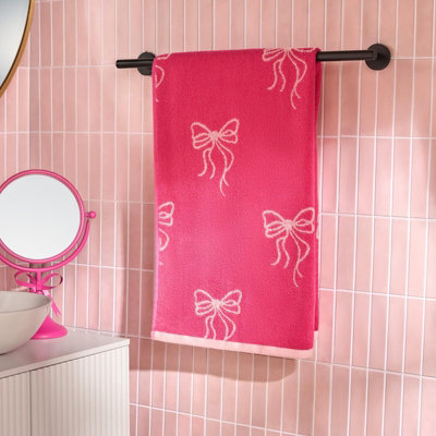 Ohs Bows 100% Premium Cotton Bath Towel Hotel Quality Soft AbsorbentPink from B&Q