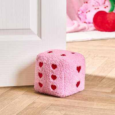 B&Q -  Dice Weighted Teddy Fleece Decorative Doorstop