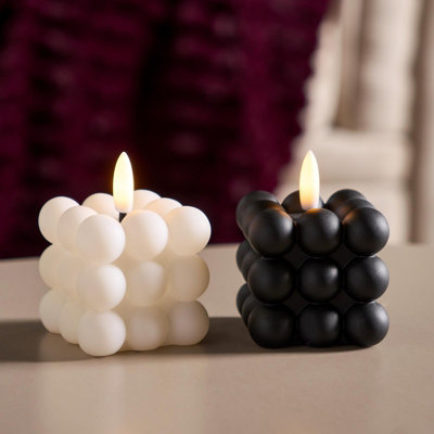 Ohs Set Of 2 Bubble Flameless Led Candles Decorative Lights Party Home from B&Q