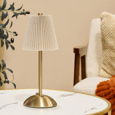 Ohs Pleated Bedside Lamp Led Rechargeable Cordless Night Light from B&Q