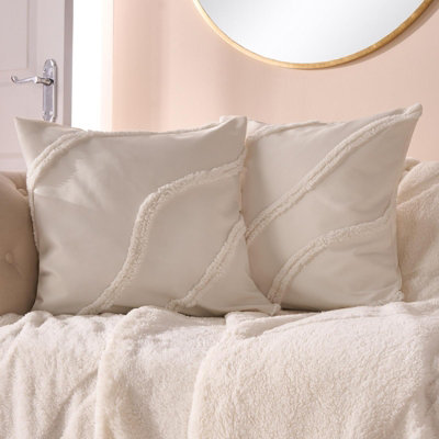 Ohs 2 X Tufted Contour Cushion Cover Luxury ModernIvory from B&Q