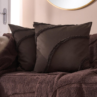 Ohs 2 X Tufted Contour Cushion Cover Luxury ModernCoffee from B&Q