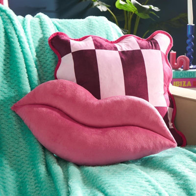 Ohs Lips Shaped Decorative Scatter Cushion Throw Pillow from B&Q
