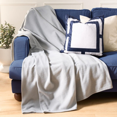 Ohs Ultra Soft Polar Fleece Throw Lightweight Blanket BedspreadMid Grey200 X 240Cm from B&Q