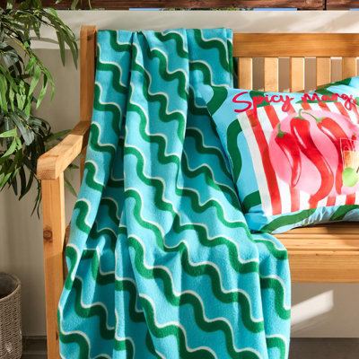 Ohs Swirl Polar Fleece Throw Blanket Lightweight Bedspread from B&Q