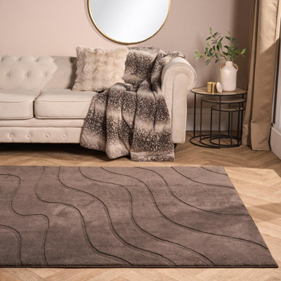 Ohs Tufted Contour Rug Soft Floor Carpet Non Slip Area MatCoffee120Cm X 170Cm from B&Q