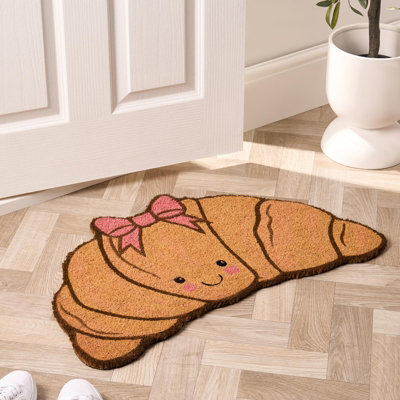 Ohs Croissant Shaped Coir Doormat Novelty Non Slip Door Rug from B&Q