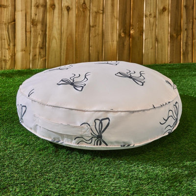 Ohs Bows Print Round Outdoor Garden Cushion Water Resistant from B&Q