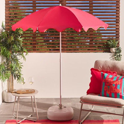 Ohs Scallop Edge Parasol Umbrella Garden Outdoor Canopy Sun Shade from B&Q