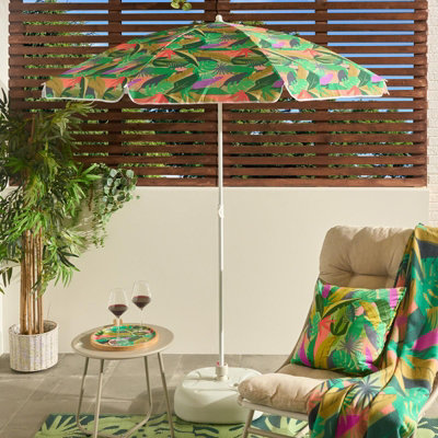 Ohs Bright Palm Parasol Umbrella Garden Outdoor Canopy Sun Shade from B&Q