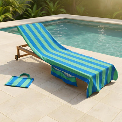 Ohs Stripes Beach Towel With Bag Quick Dry Absorbent Travel Spa from B&Q