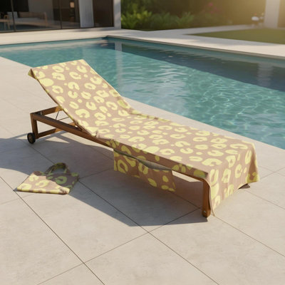 Ohs Leopard Beach Towel With Bag Quick Dry Absorbent Travel Spa from B&Q