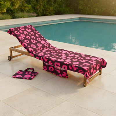Ohs Leopard Beach Towel With Bag Quick Dry Absorbent Travel Spa from B&Q