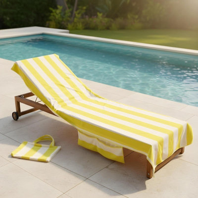 Ohs Stripes Beach Towel With Bag Quick Dry Absorbent Travel Spa from B&Q